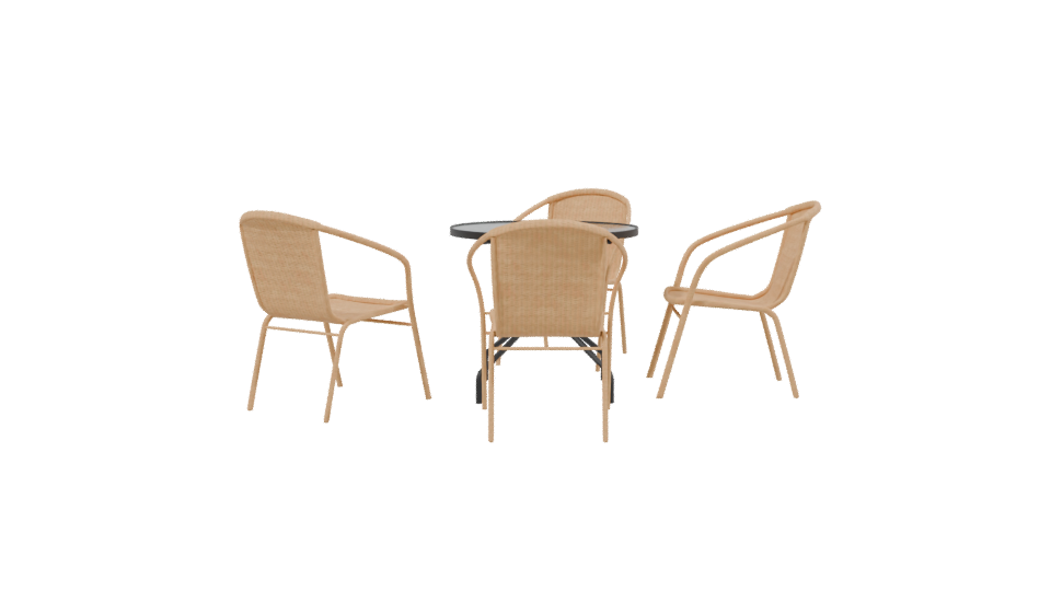 Contemporary Outdoor Dining Set 3D - Professional 3D Model Render 2
