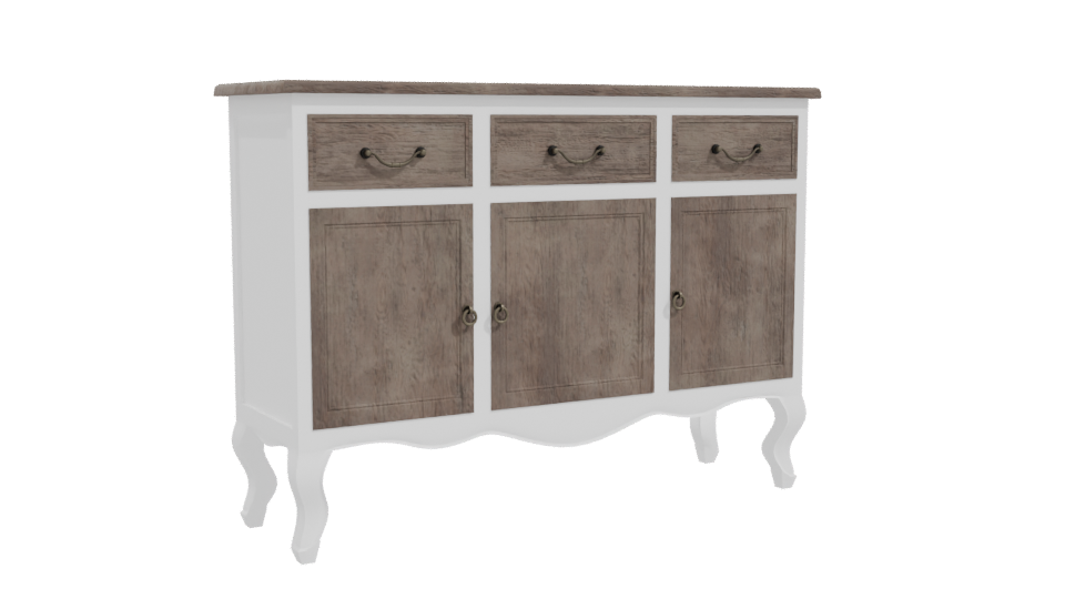 Chic Vintage Sideboard with Intricate Detailing - Professional 3D Model Render 10