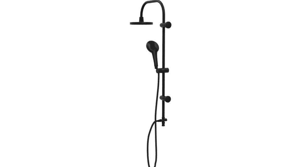 Stylish Industrial Pipe Showerhead - Professional 3D Model Render 4