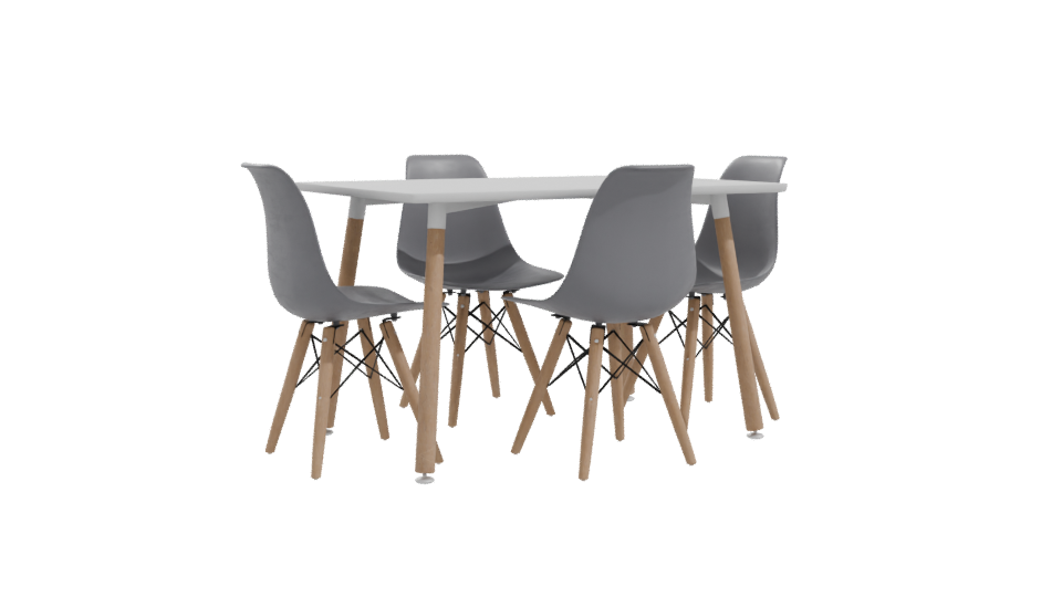 Stylish Minimalist Dining Table Set 3D Model - Professional 3D Model Render 10