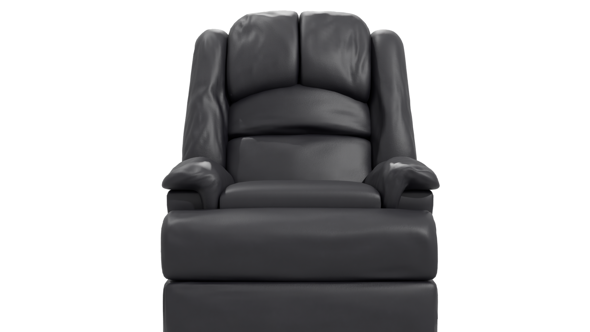 Realistic Black Leather Recliner Armchair 3D Model - Professional 3D Model Render 11