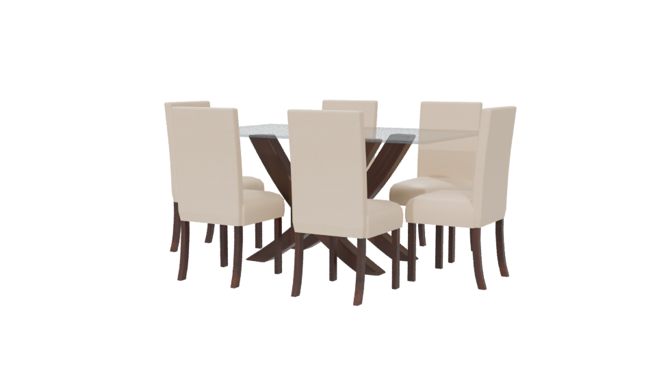 Elegant Modern Dining Table Set - Professional 3D Model Render 6