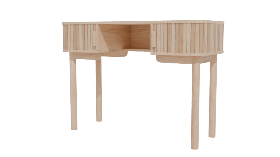 Stylish Wooden Desk Model 3D - Professional 3D Model Render 12