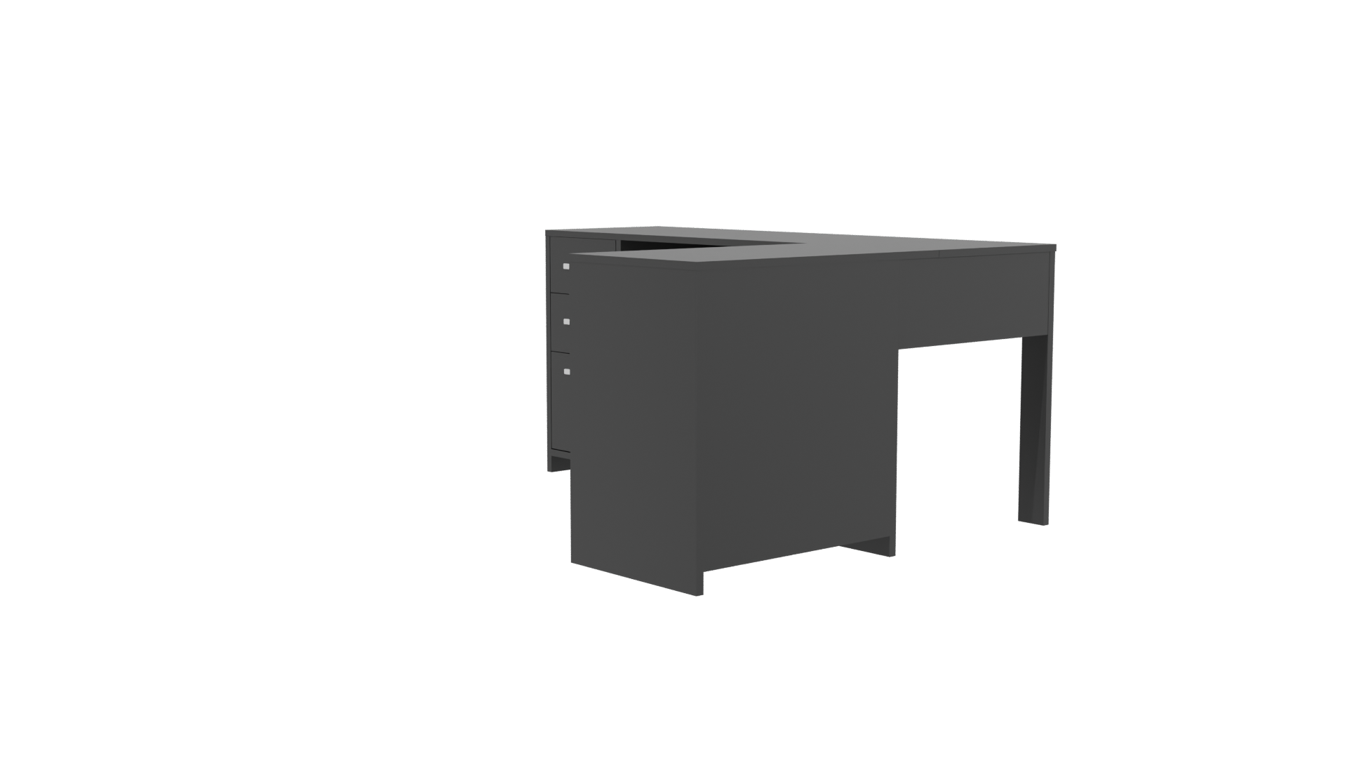 Stylish Corner Office Desk 3D - Professional 3D Model Render 2