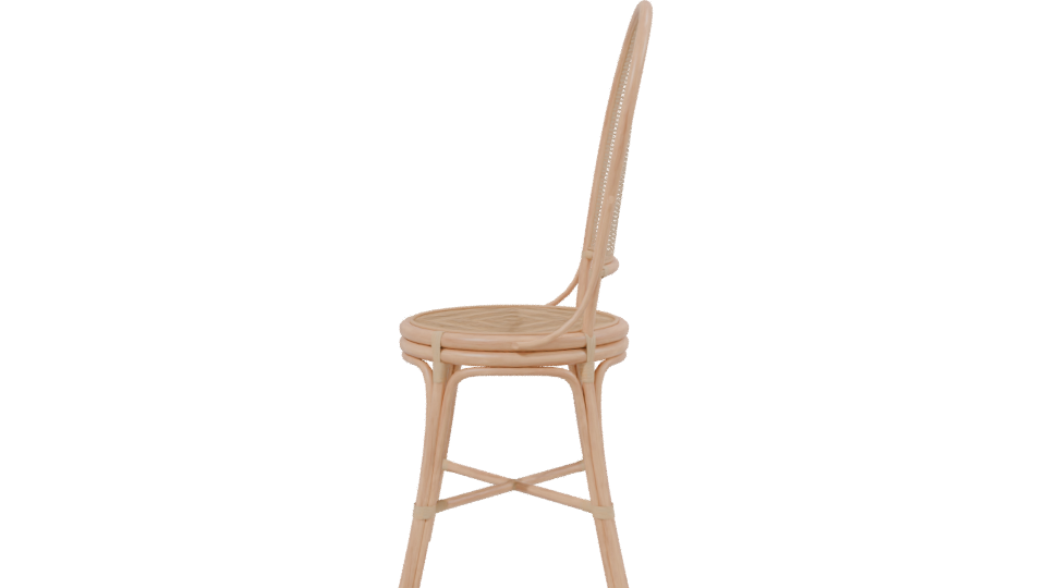 Stylish Cane Back Dining Chair - Professional 3D Model Render 2
