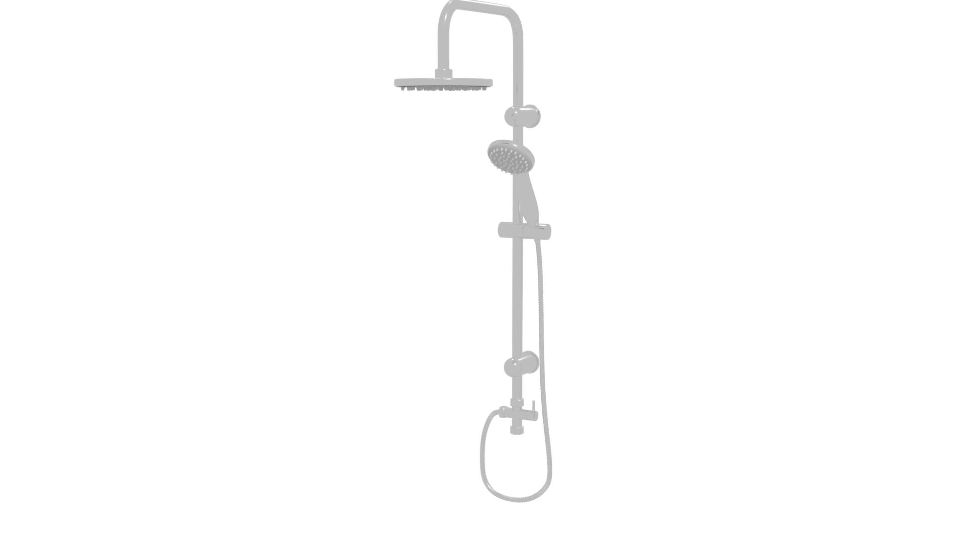 Sleek Modern Shower System 3D - Professional 3D Model Render 12