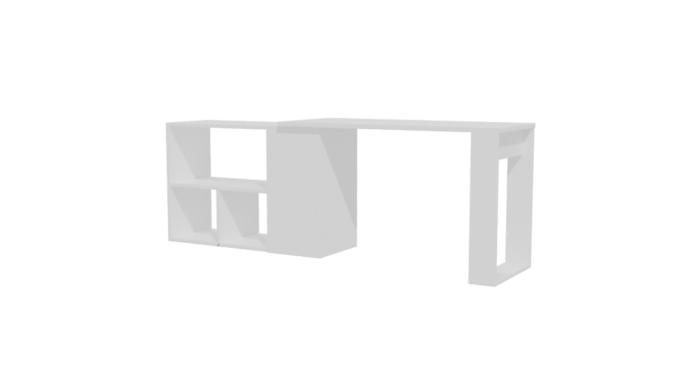 Contemporary Wooden Office Desk 3D - Professional 3D Model Render 12