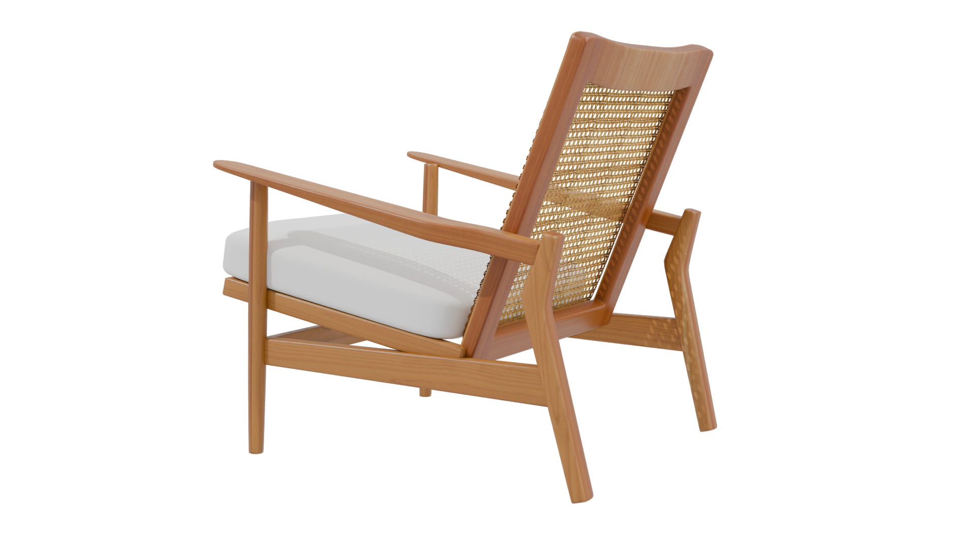 Elegant Rattan Lounge Chair 3D - Professional 3D Model Render 3
