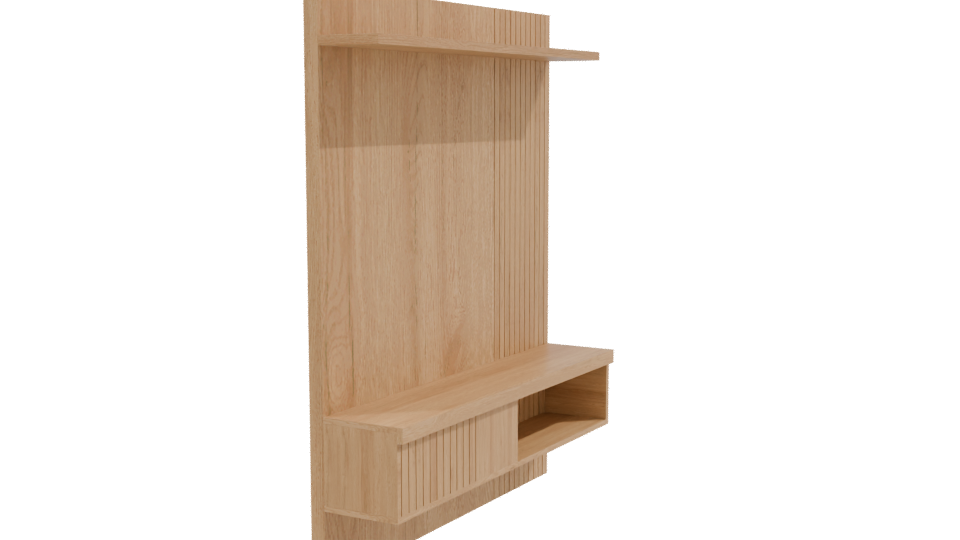 Stylish Wooden Display Shelf 3D - Professional 3D Model Render 9