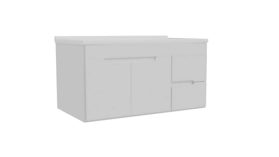 Minimalist White Bathroom Vanity 3D - Professional 3D Model Render 10