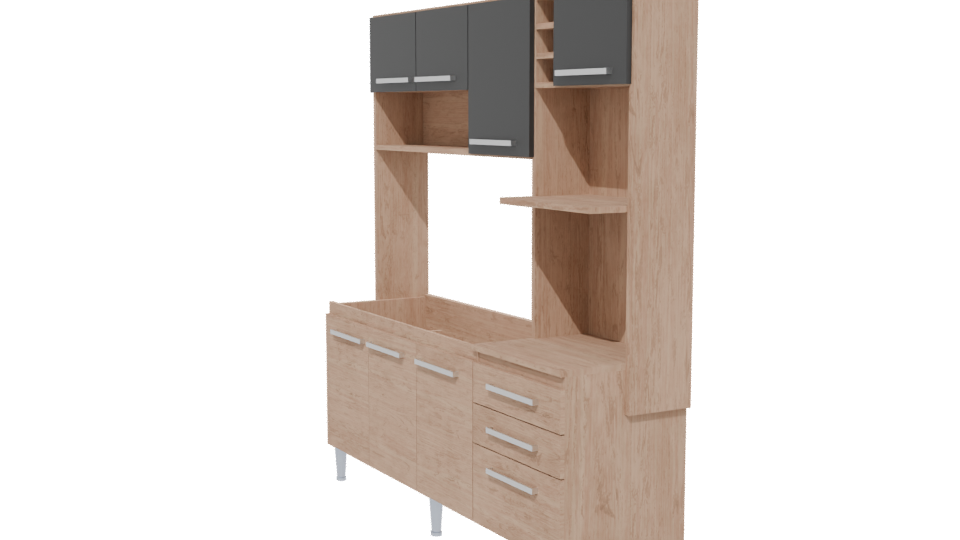 Stylish Wooden Cabinet Model - Professional 3D Model Render 13