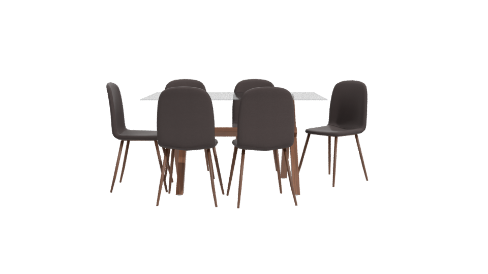 Elegant Glass Top Dining Set - Professional 3D Model Render 11
