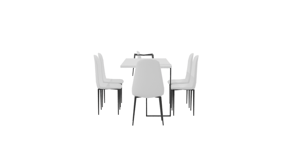 Minimalist Dining Table Set 3D - Professional 3D Model Render 8