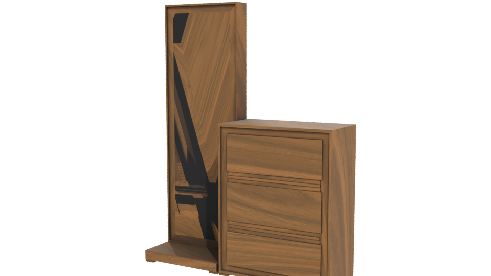 Elegant Wooden Mirror Cabinet Model - Professional 3D Model Render 12