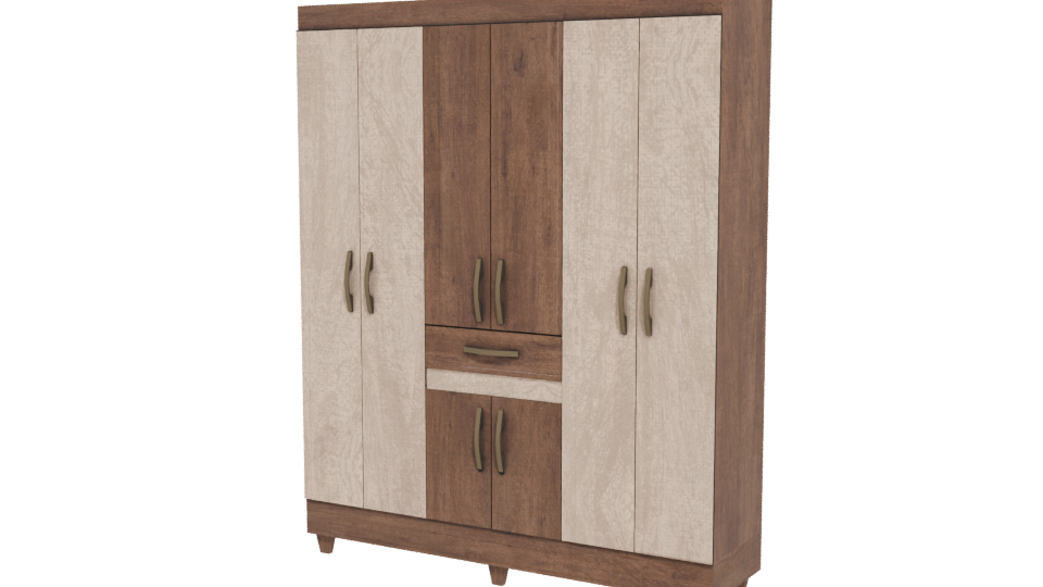 Stylish Wooden Storage Cabinet Model - Professional 3D Model Render 12