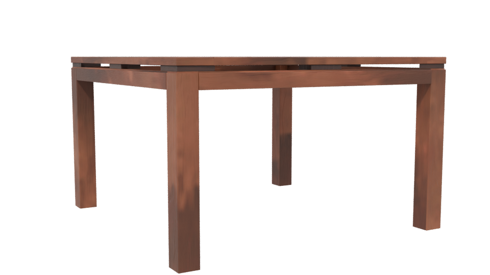 Vintage Square Wooden Table Model - Professional 3D Model Render 13