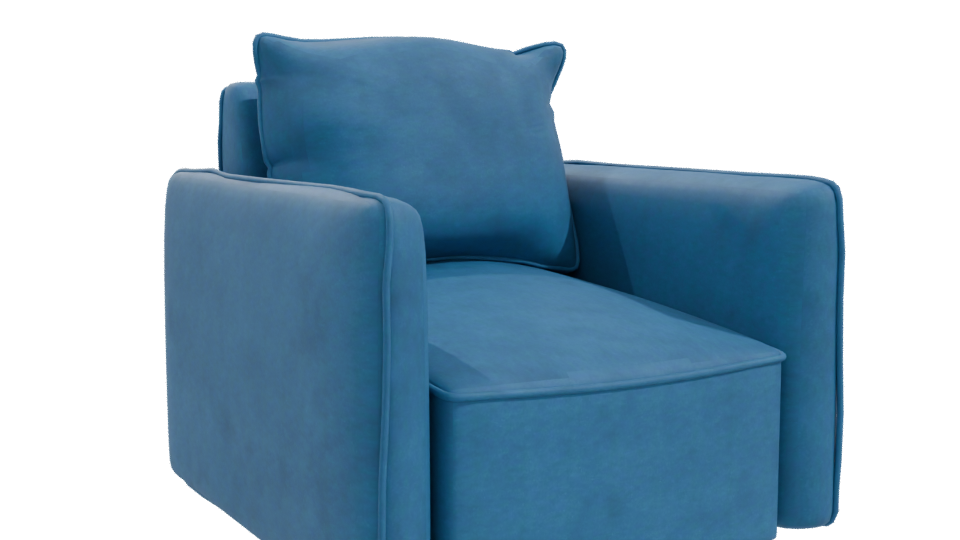 Stylish Modern Fabric Armchair 3D Model - Professional 3D Model Render 10