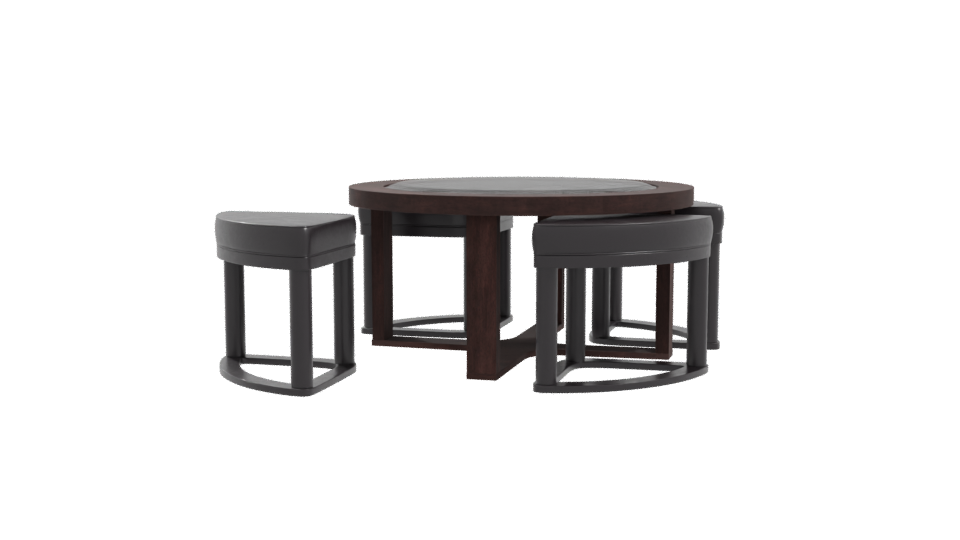 Elegant Round Dining Table Set - Professional 3D Model Render 10