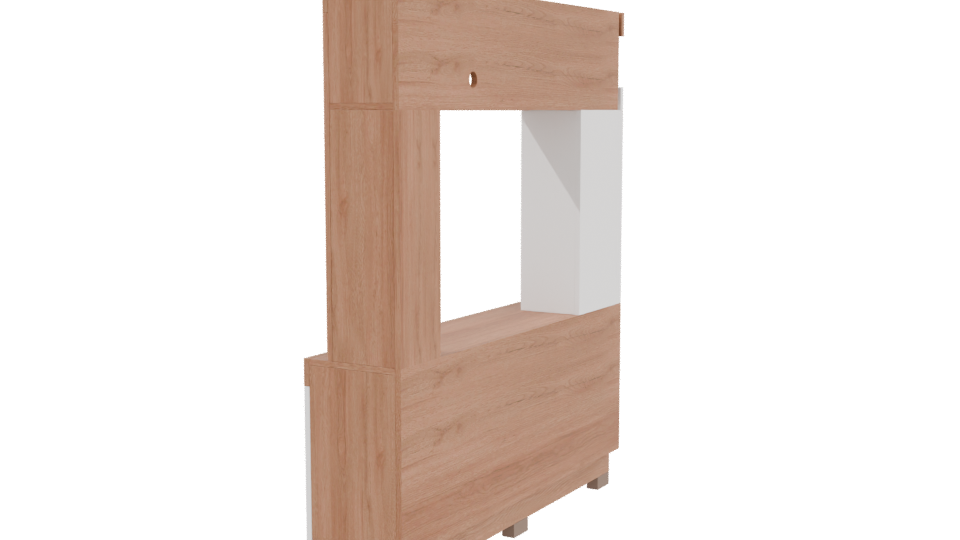 Contemporary Wood TV Stand Model - Professional 3D Model Render 3