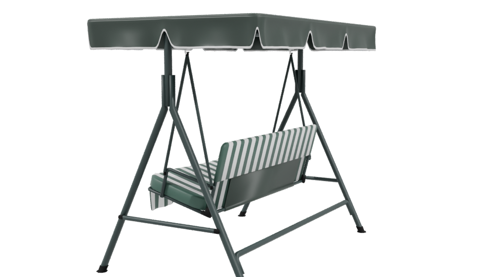 Stylish Outdoor Swing Bench 3D Model - Professional 3D Model Render 3