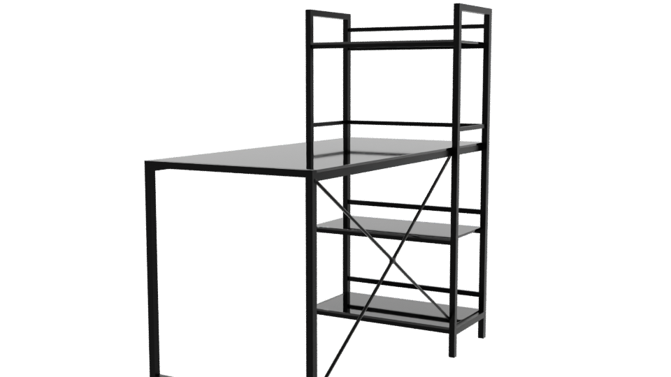 Black Bilbao Desk 3D Model - Professional 3D Model Render 3