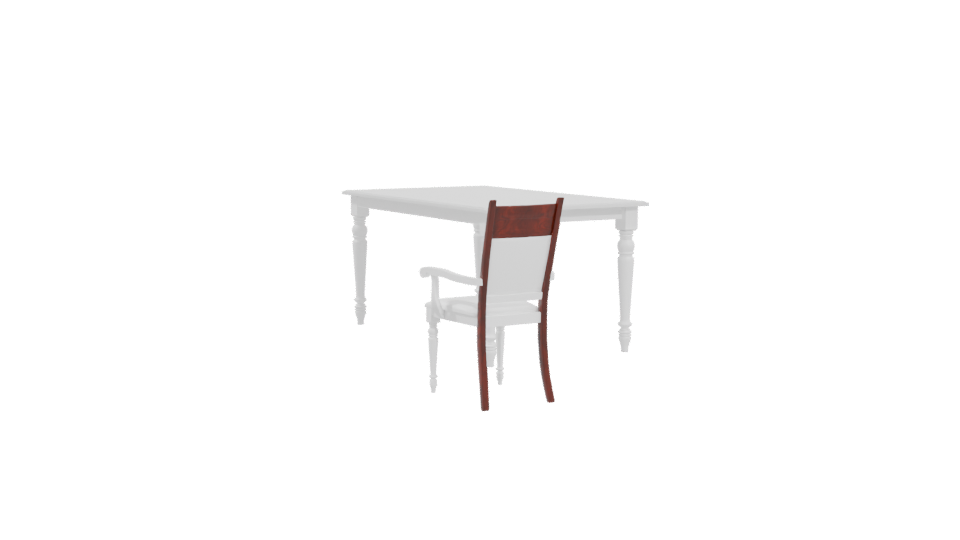 Elegant White Dining Table and Chair 3D Model - Professional 3D Model Render 4
