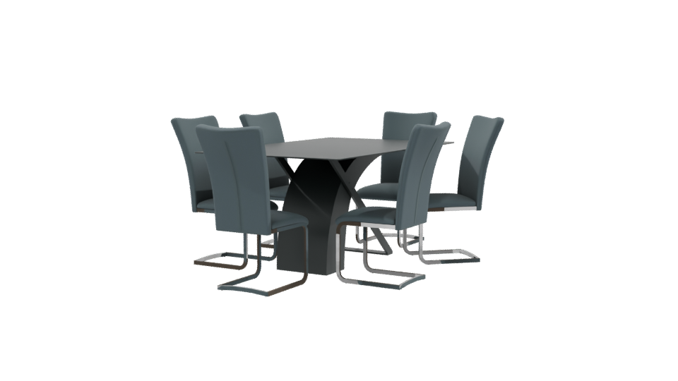 Rectangular Dining Table Set 3D - Professional 3D Model Render 9