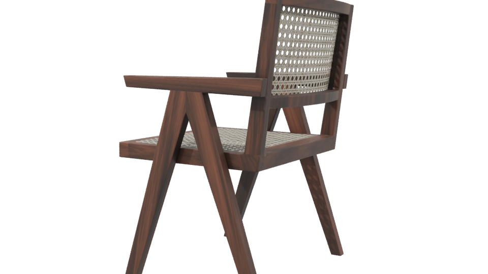 Stylish Wooden Armchair 3D Model - Professional 3D Model Render 3