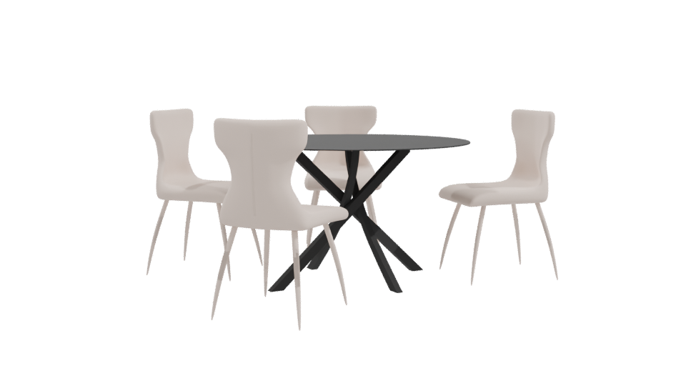 Contemporary Dining Table Set 3D - Professional 3D Model Render 10