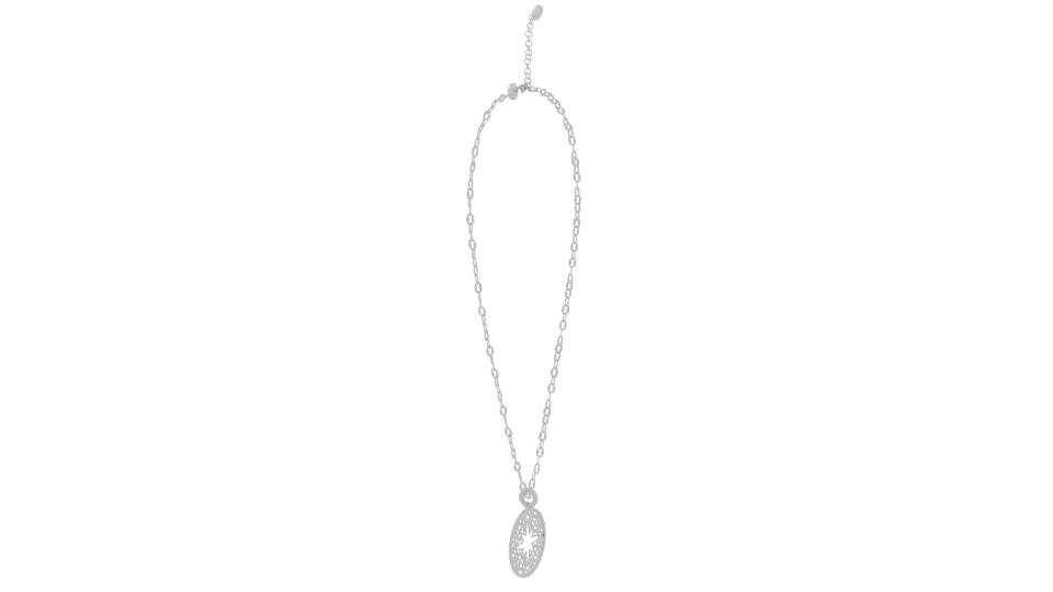 Elegant Silver Pendant Necklace 3D - Professional 3D Model Render 3