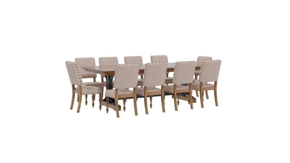 Elegant Dining Table with Chairs 3D - Professional 3D Model Render 4