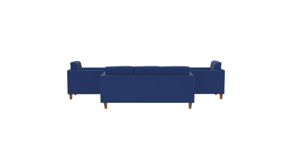 Stylish Blue Sofa Set 3D - Professional 3D Model Render 5