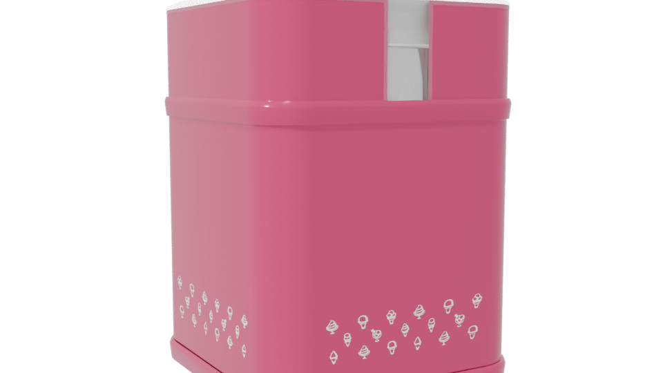Stylish Pink Mini Fridge 3D - Professional 3D Model Render 7