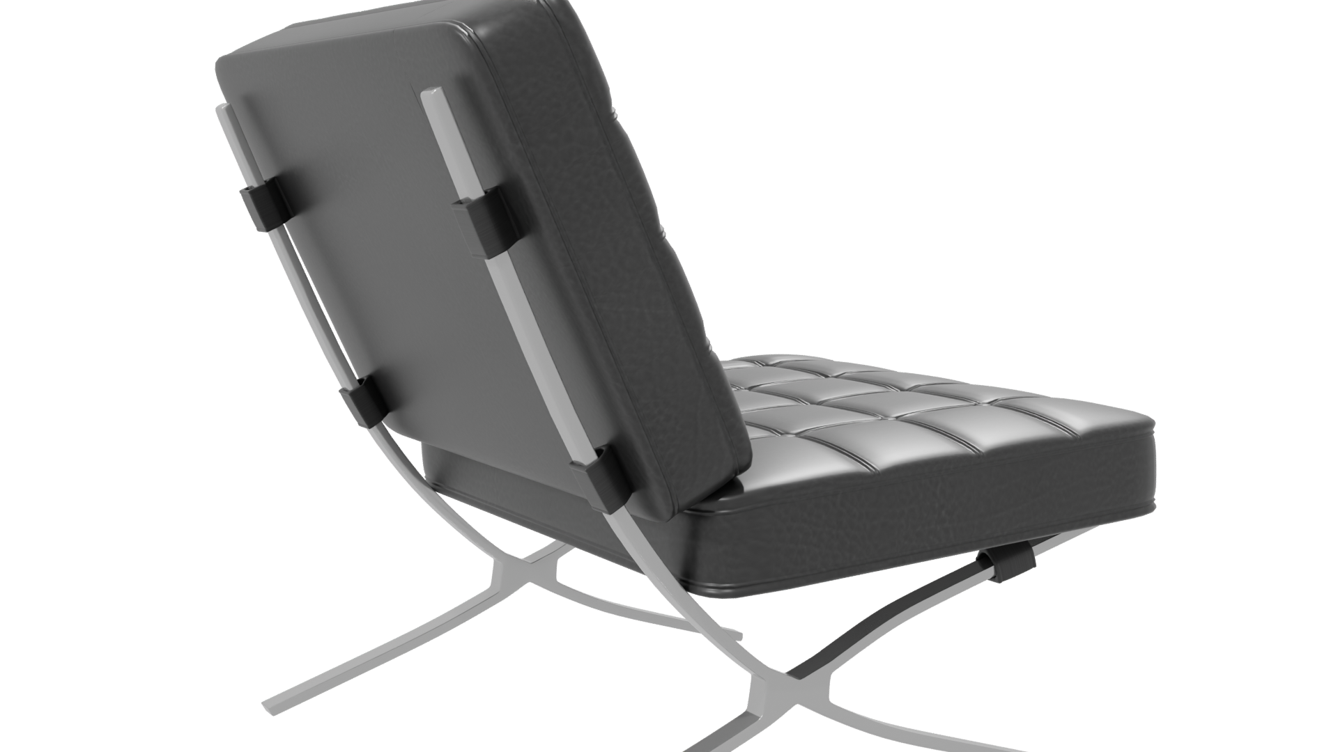 Stylish Black Minimalist Lounge Chair 3D Model - Professional 3D Model Render 7