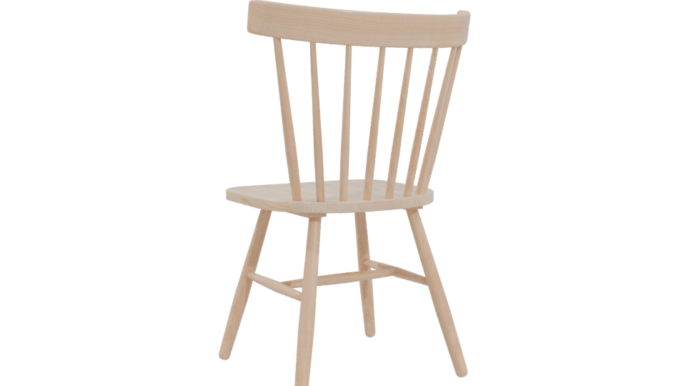Minimalist Wooden Dining Chair 3D - Professional 3D Model Render 4