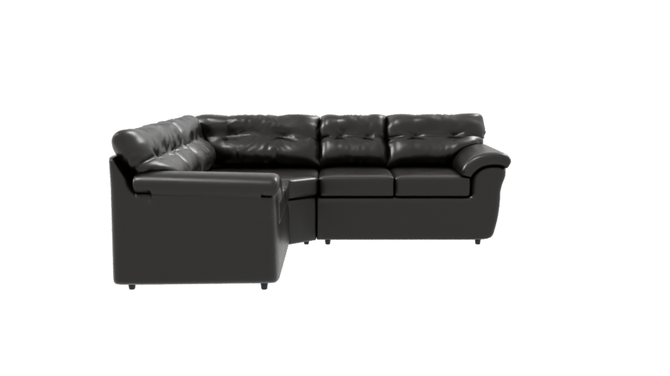 Elegant Black Sectional Sofa 3D - Professional 3D Model Render 8
