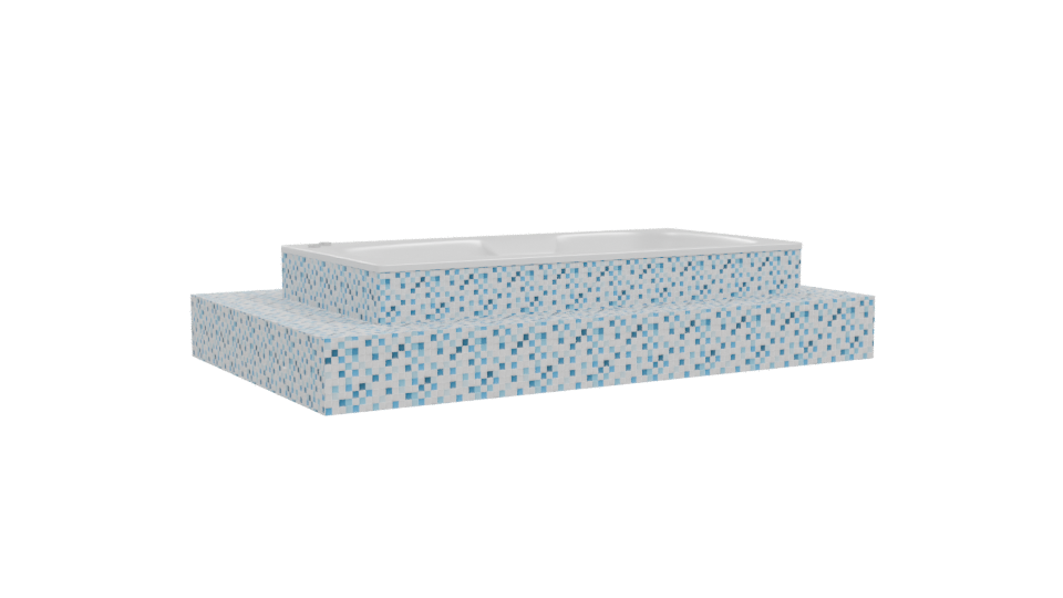 Stylish Mosaic Bathtub 3D Model - Professional 3D Model Render 10