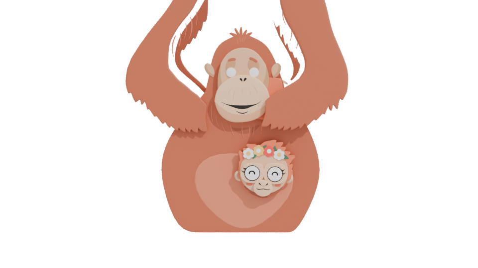 Whimsical Cartoon Animal Family 3D Model - Professional 3D Model Render 11