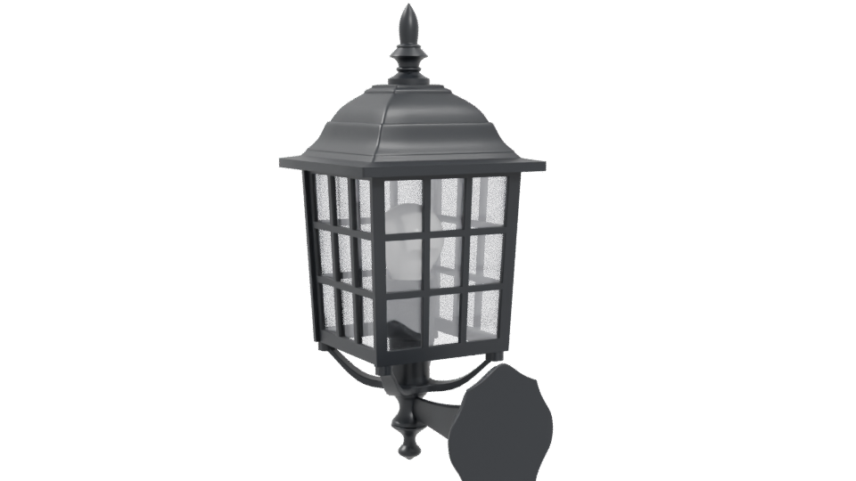 Black Wall Lantern 3D Model - Professional 3D Model Render 4