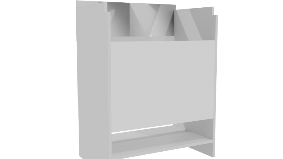 Sleek White Bathroom Vanity Cabinet 3D Model - Professional 3D Model Render 4