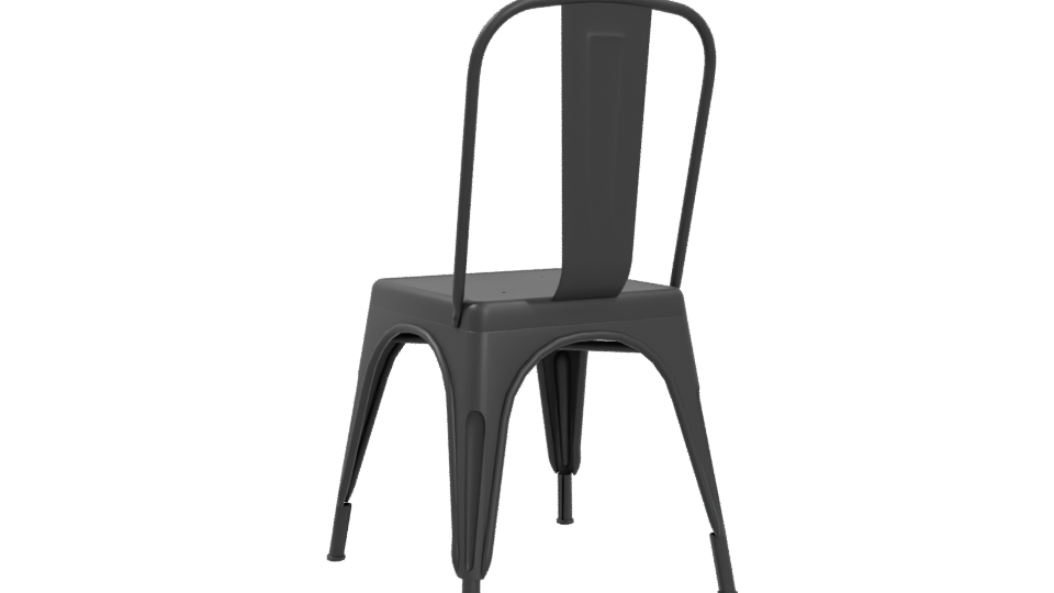 Industrial Metal Dining Chair 3D - Professional 3D Model Render 4