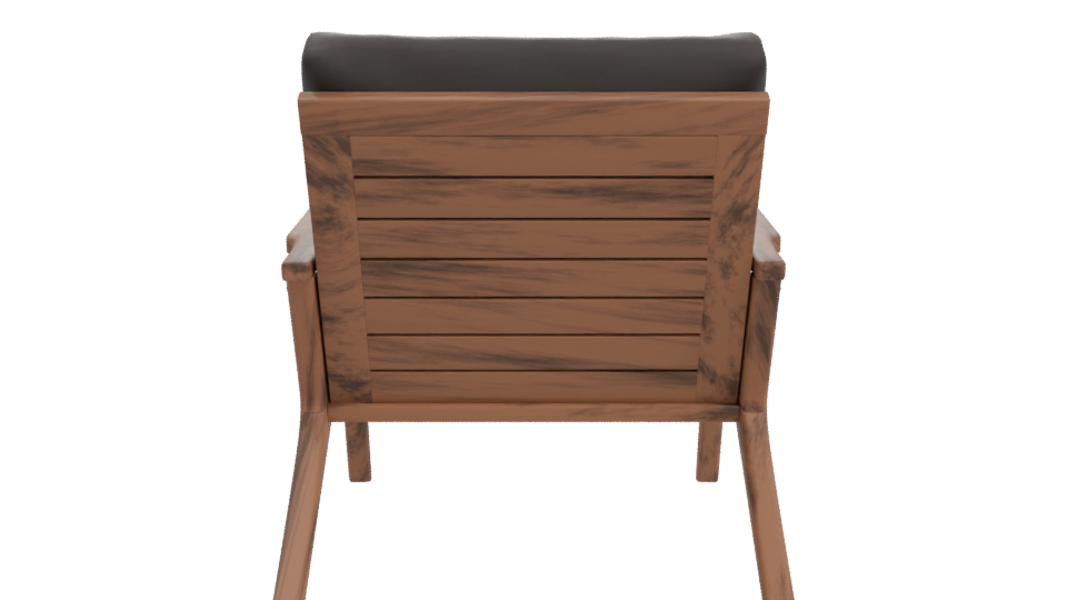 Stylish Wooden Lounge Chair 3D - Professional 3D Model Render 11