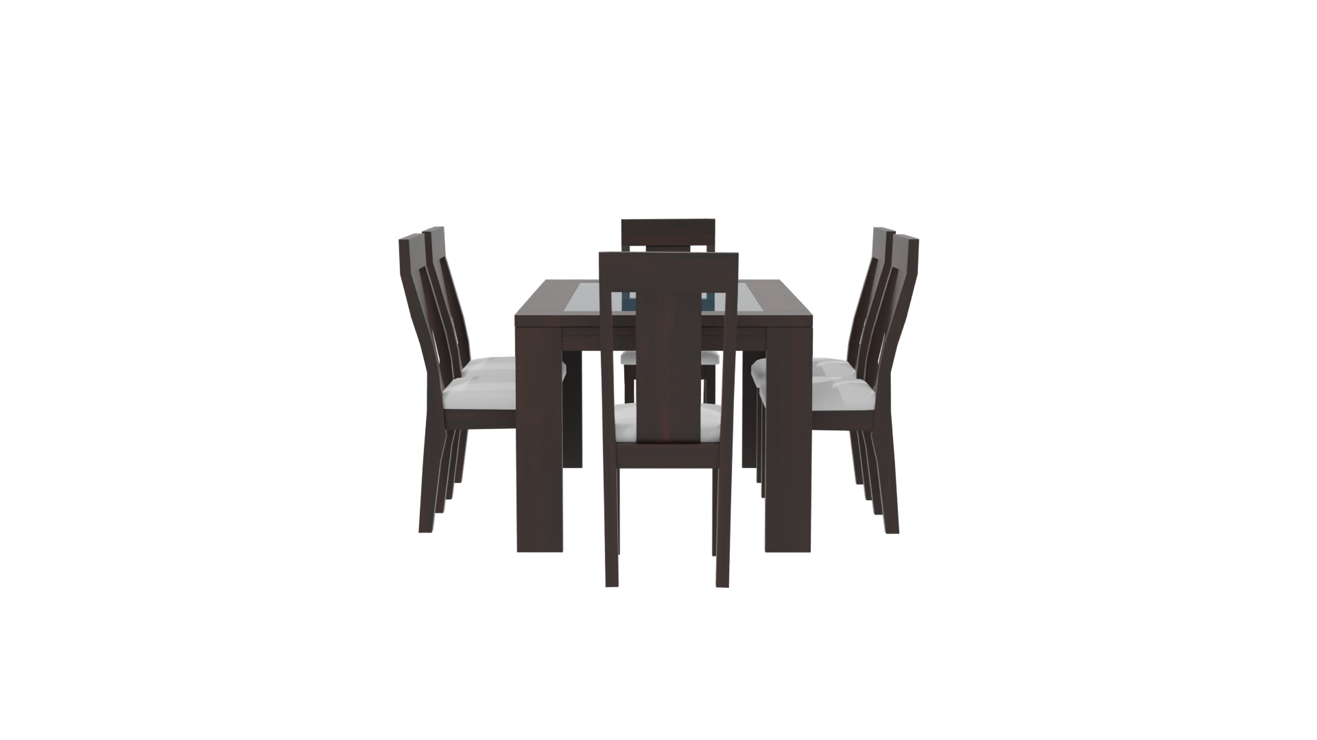 Stylish Wooden Dining Table Set - Professional 3D Model Render 8