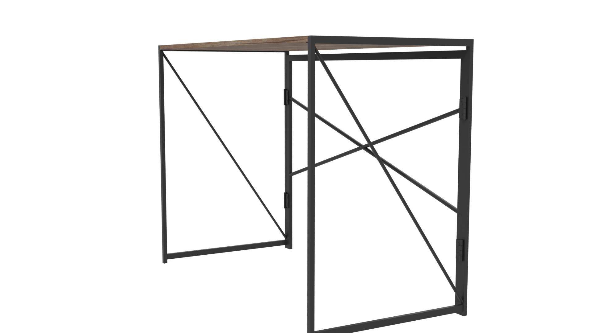 Industrial Style Wooden Table 3D - Professional 3D Model Render 13