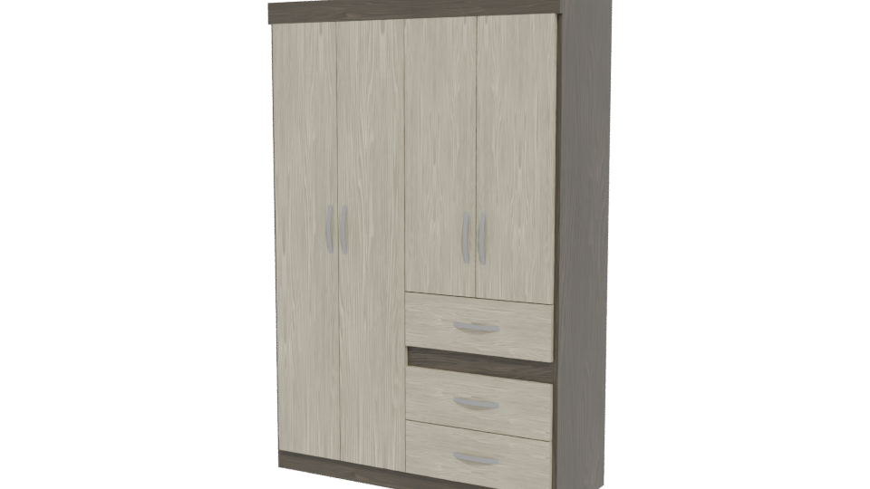 Modern Closet 4 Doors 3D Model - Professional 3D Model Render 12