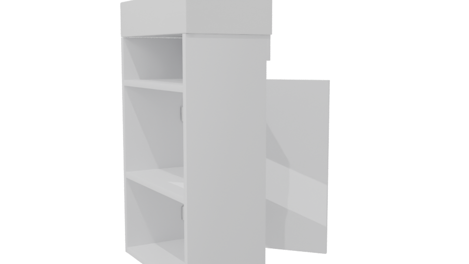 Minimalist White Cabinet Model - Professional 3D Model Render 7