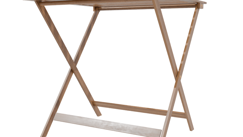 Compact Wooden Folding Table 3D - Professional 3D Model Render 3