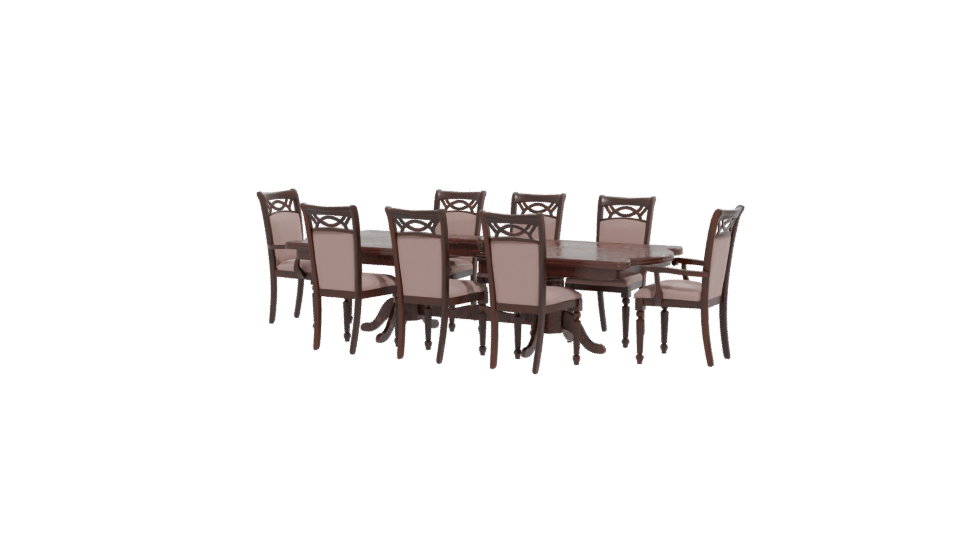 Classic Dining Table Set 3D Model - Professional 3D Model Render 12