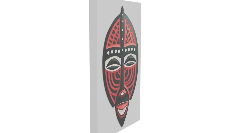 Vibrant African Decorative Mask 3D Model - Professional 3D Model Render 9