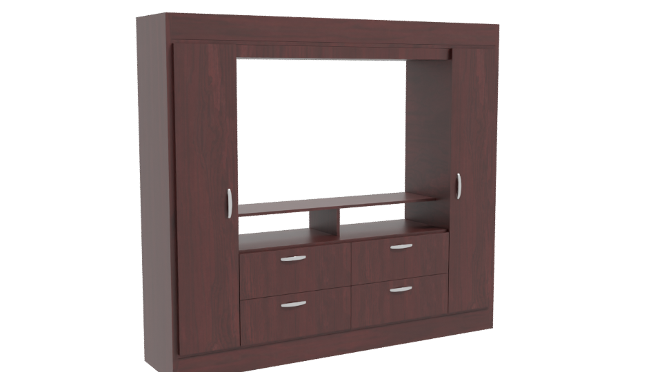 Stylish Wooden TV Stand Model - Professional 3D Model Render 10